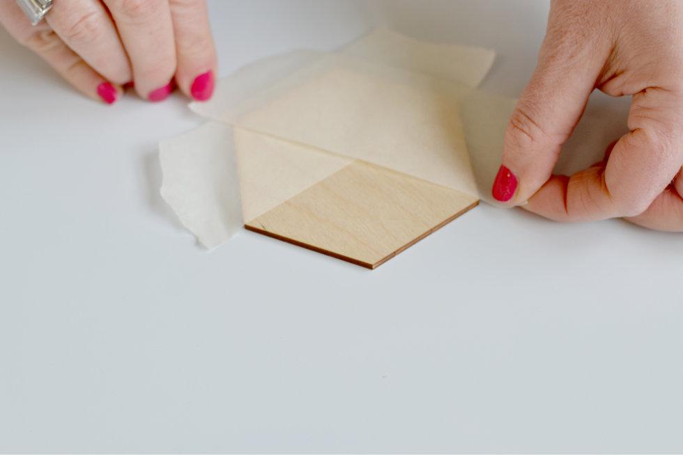 Step 1 - Cover coasters with masking tape