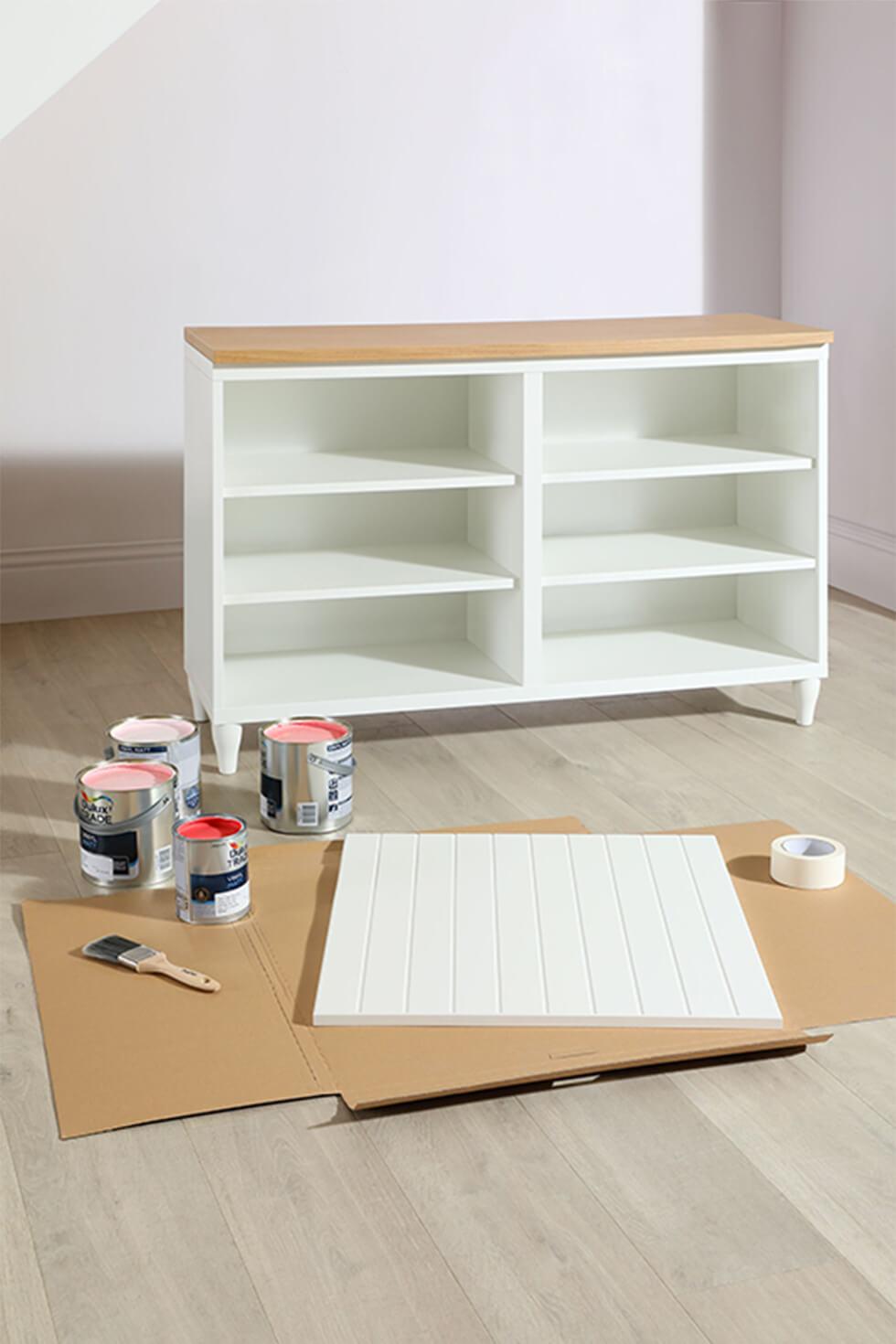 Materials needed for a diy ombre sideboard