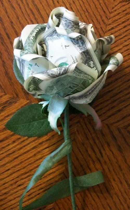 Flower made out of money