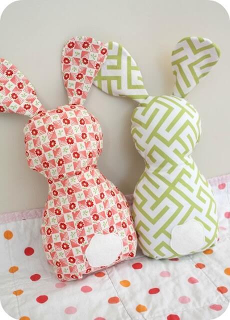 Fabric rabbit toys.