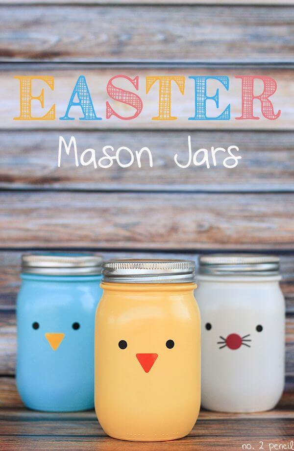 Colourful mason jars.