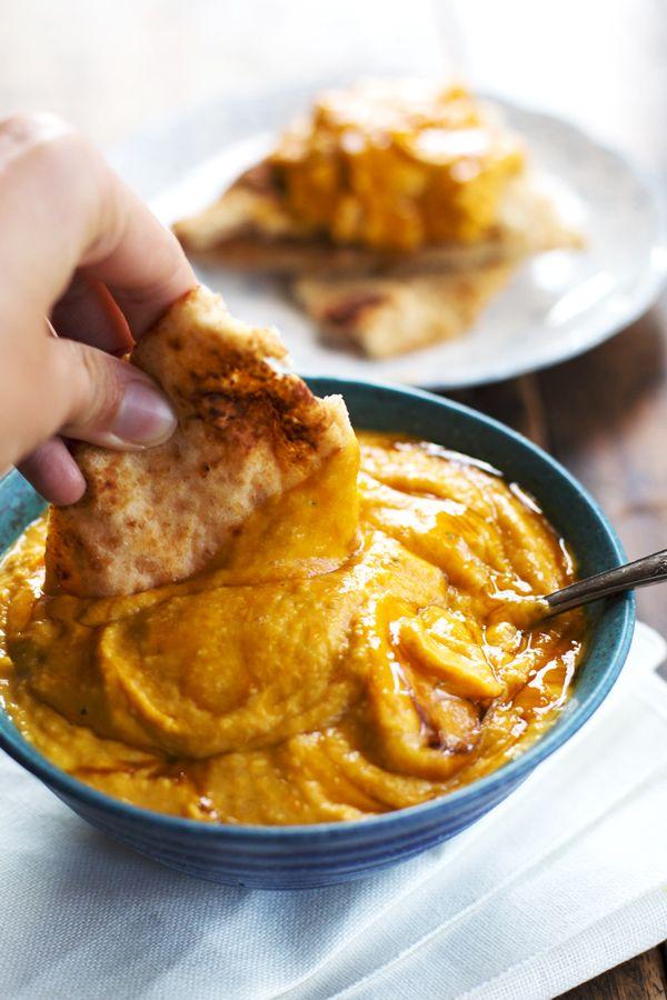 Bread with homemade hummus