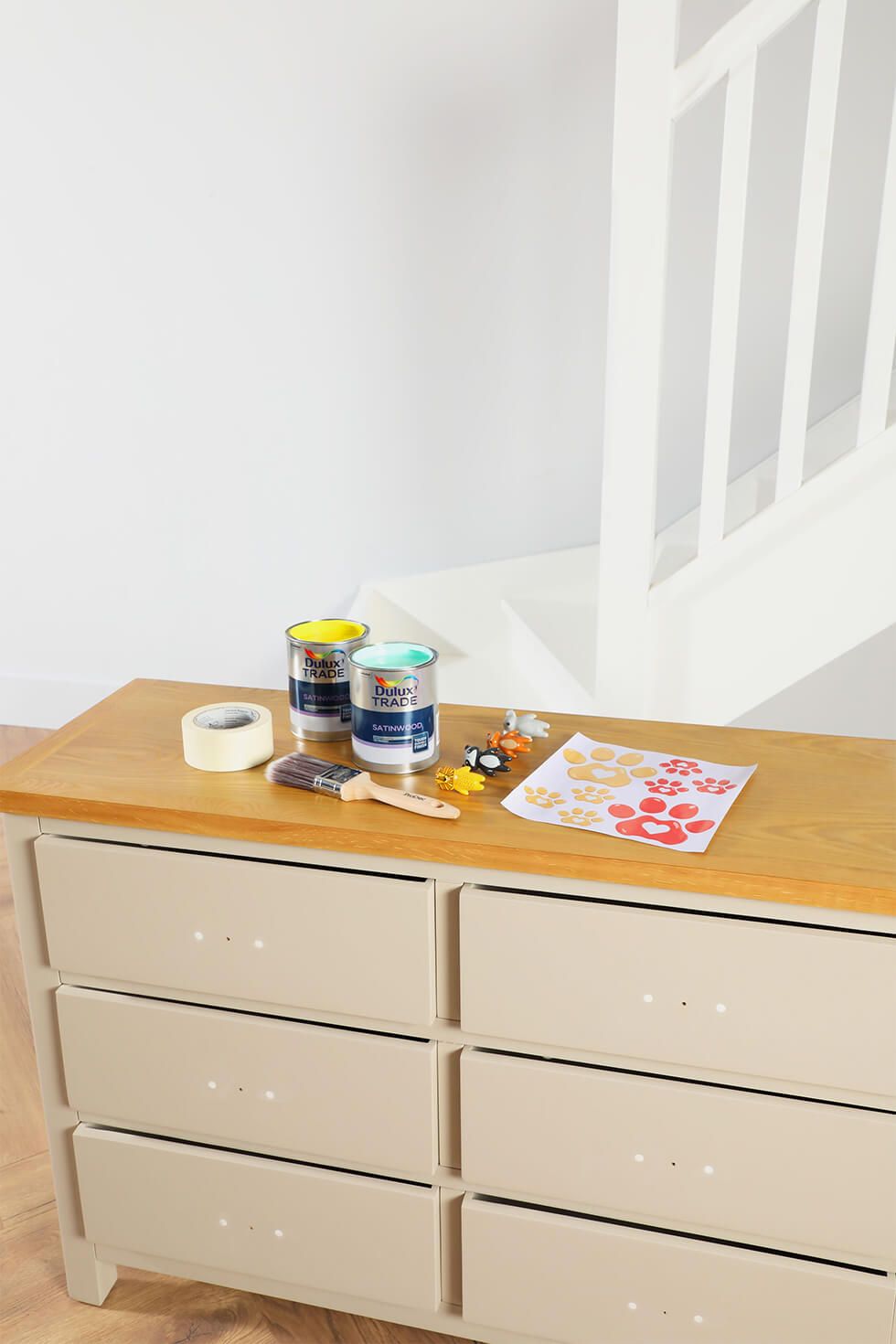 Things you need to makeover a toy storage dresser