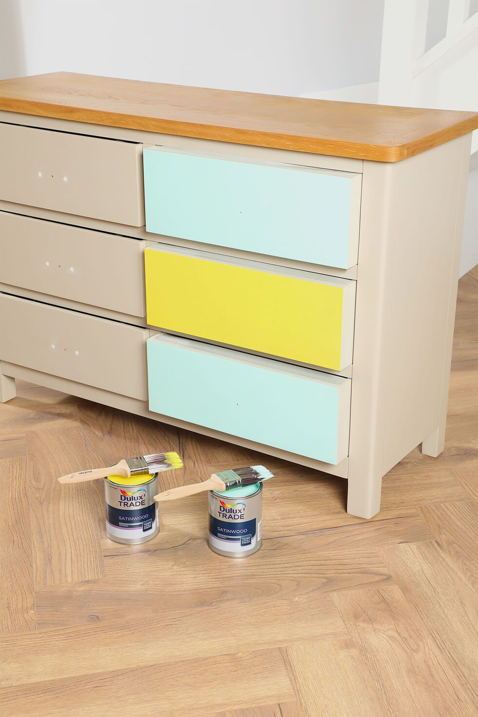 Paint the drawers alternate colours