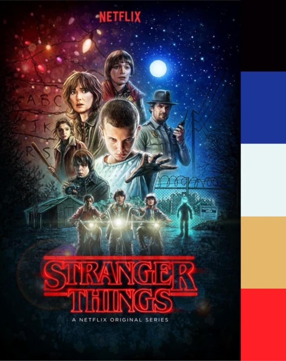 Stranger Things movie poster and colour palette