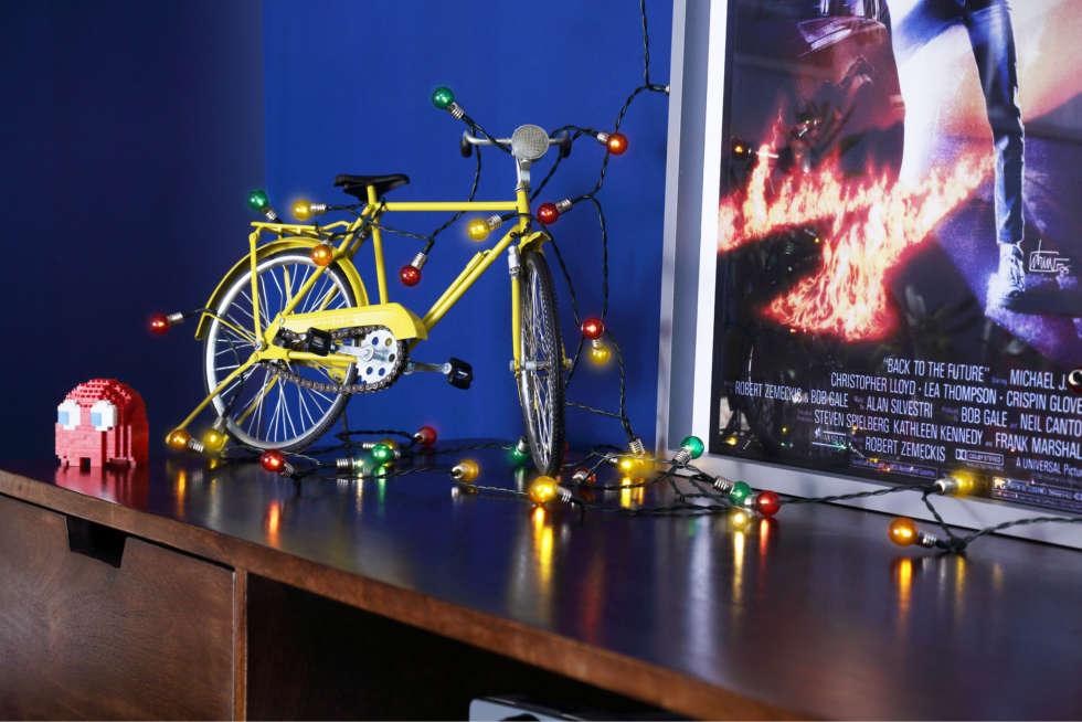 Miniature bicycle prop with fairy lights