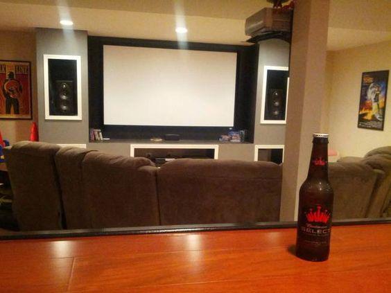Home theatre setup with beer
