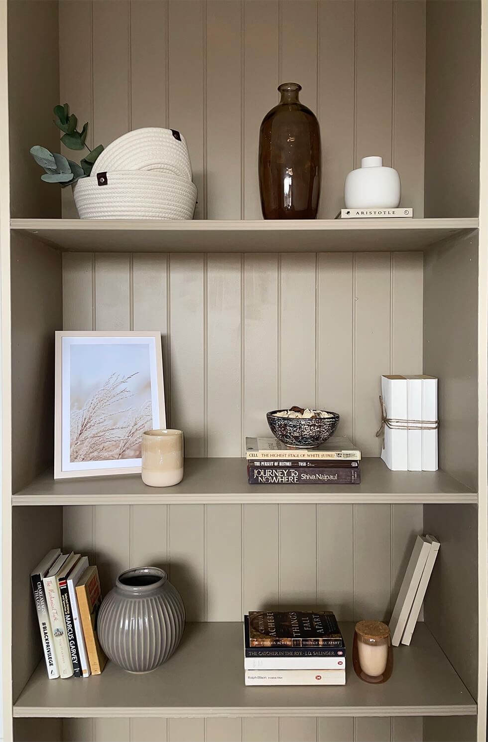 An upcycled wooden bookcase