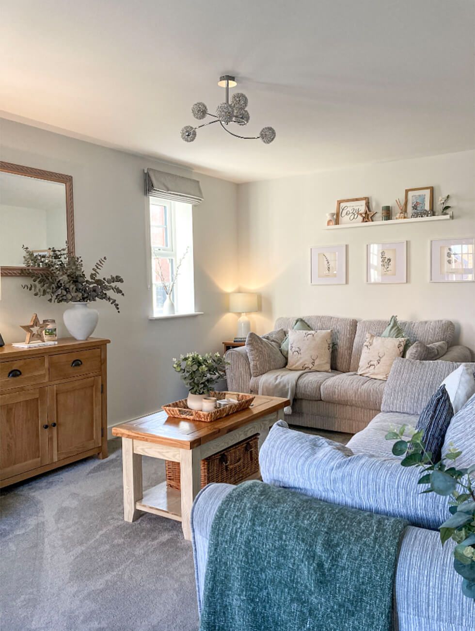 A light neutral modern country style living room