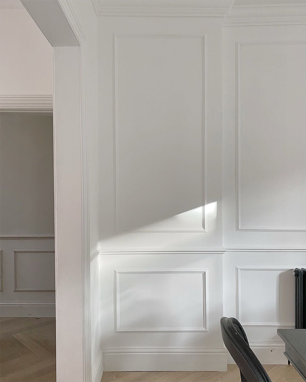 White wall panelling in Victorian home