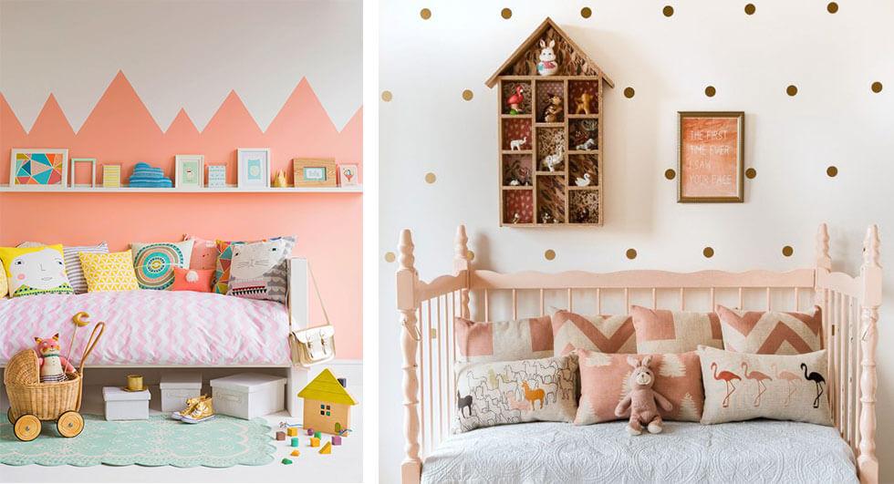 Girls bedrooms in cute blush tones