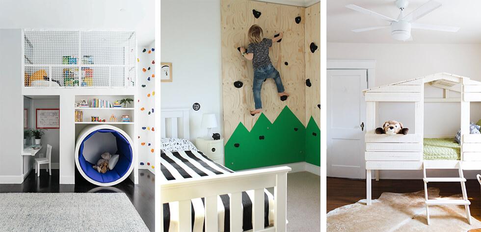 Boys bedrooms with built-in play areas