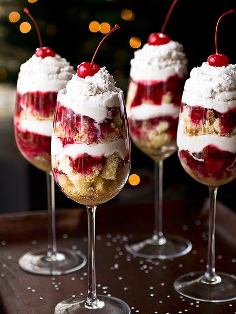 Trifle served in glasses