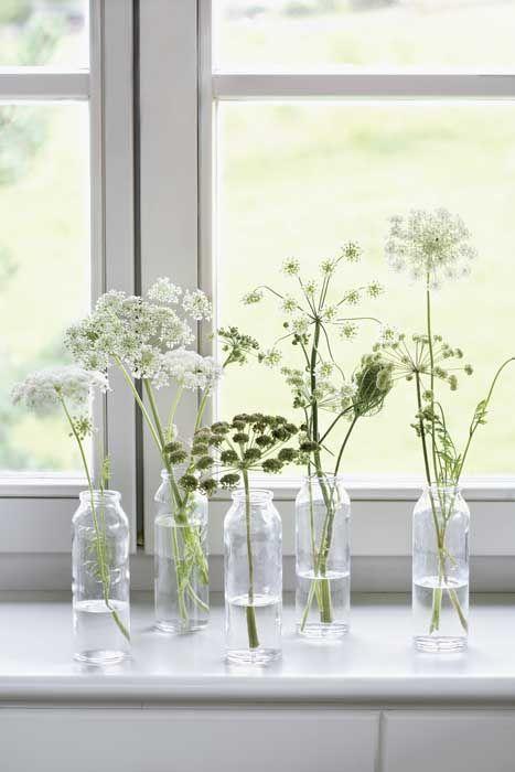 Small white floral arrangements