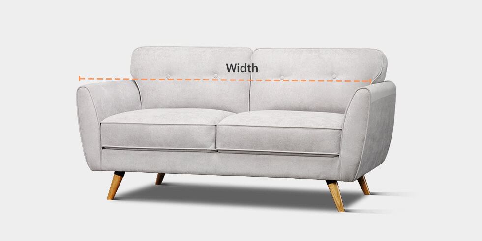 Graphic of sofa width measurements
