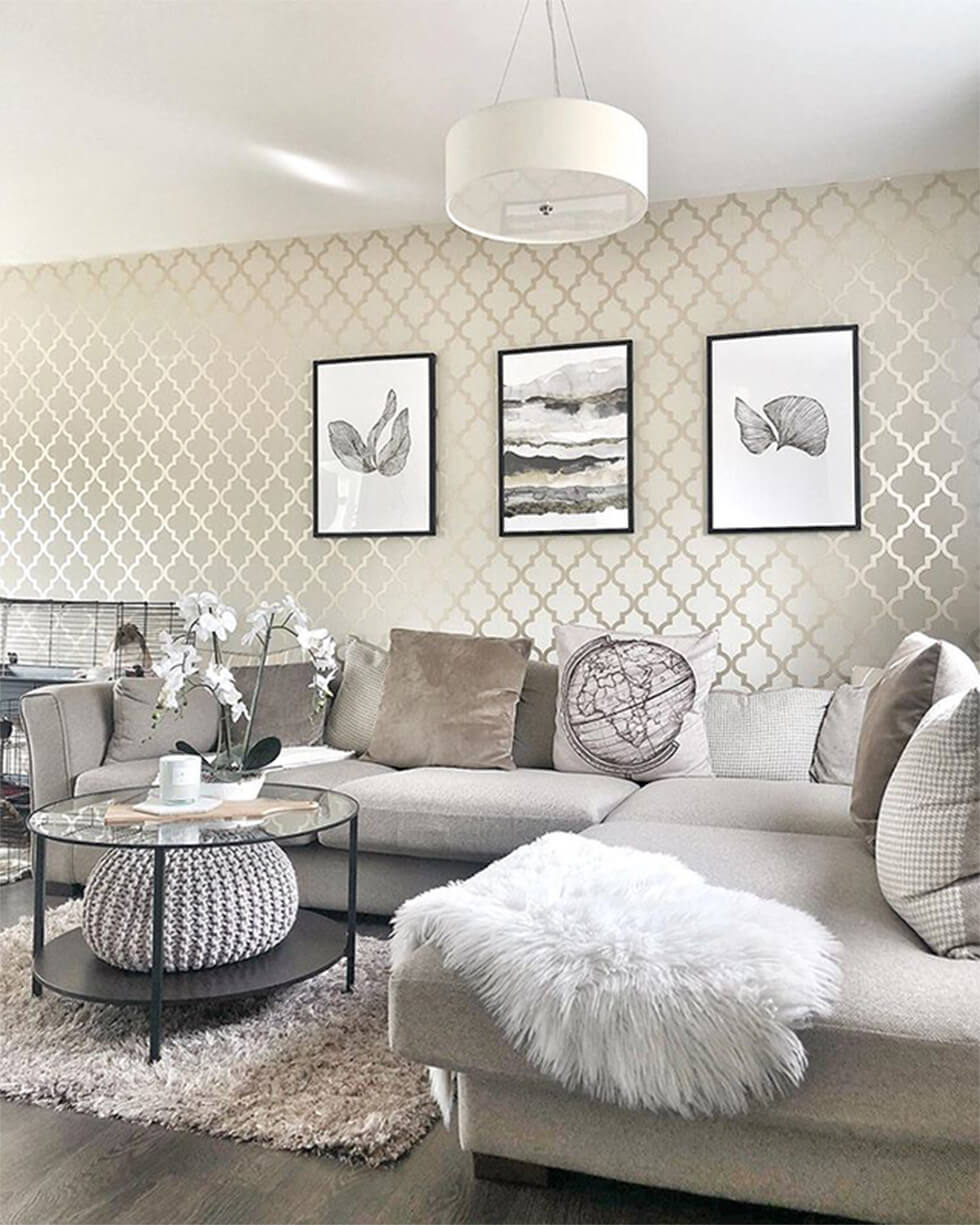 modern chic living room in a neutral palette