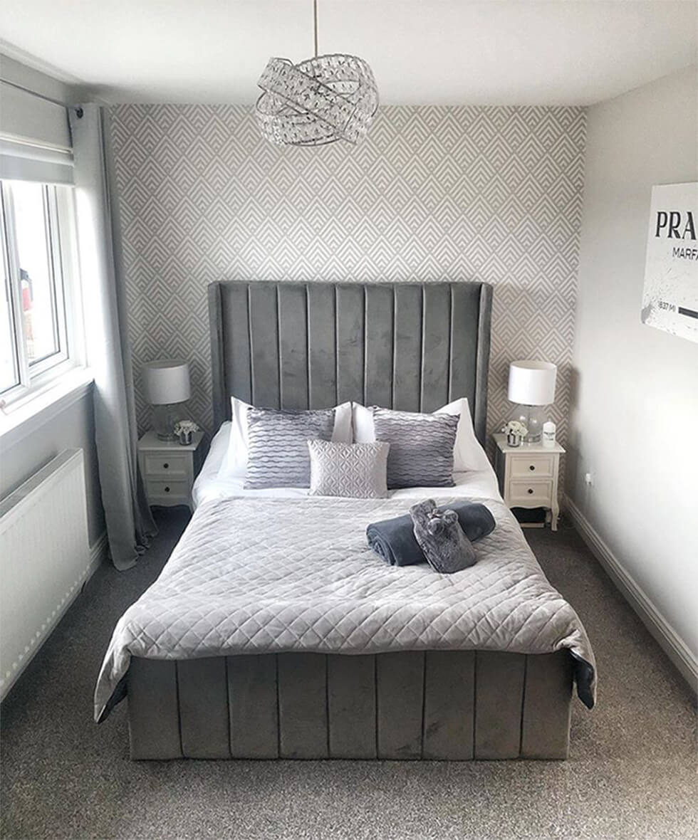 monochrome grey modern bedroom