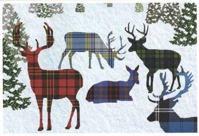 Plaid reindeer print