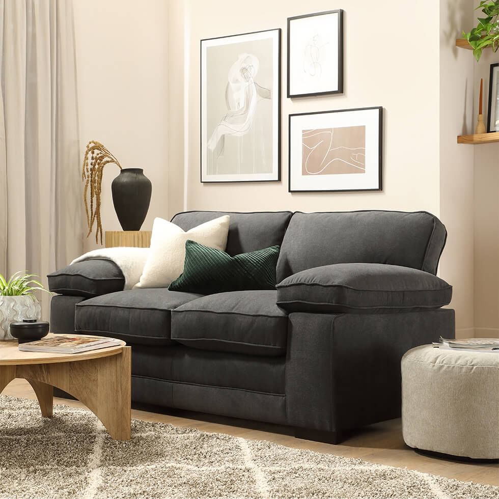 Compact 2 seater sofa in a small living room
