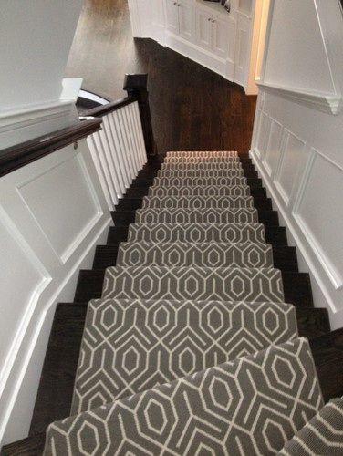 Carpeted stairs.