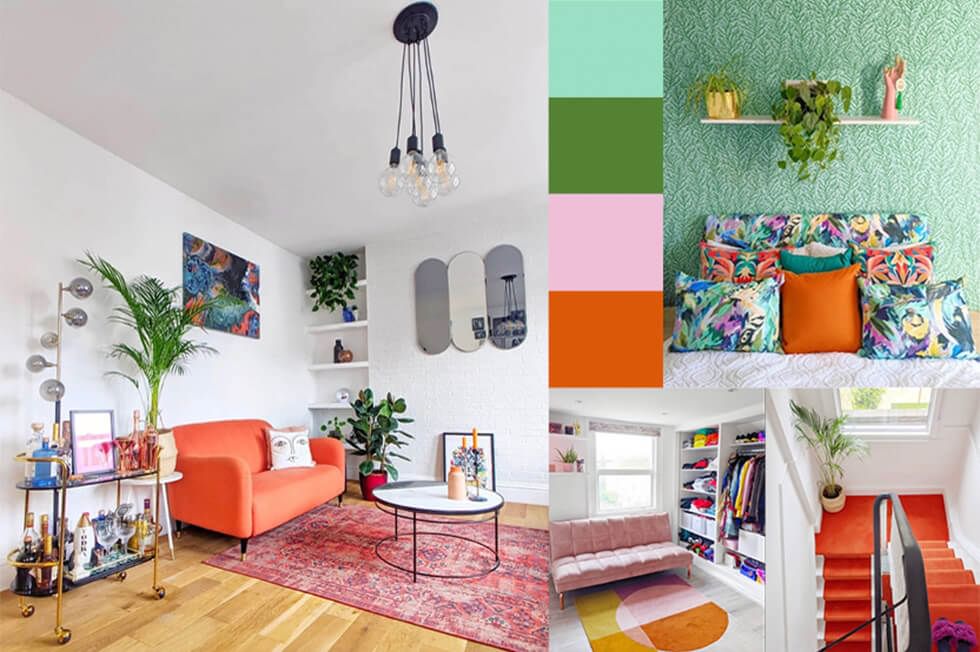 AJ Odudu's interior design with bright colours and bold prints