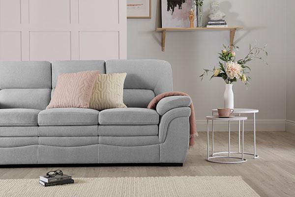 Sutton Dove Grey fabric sofa