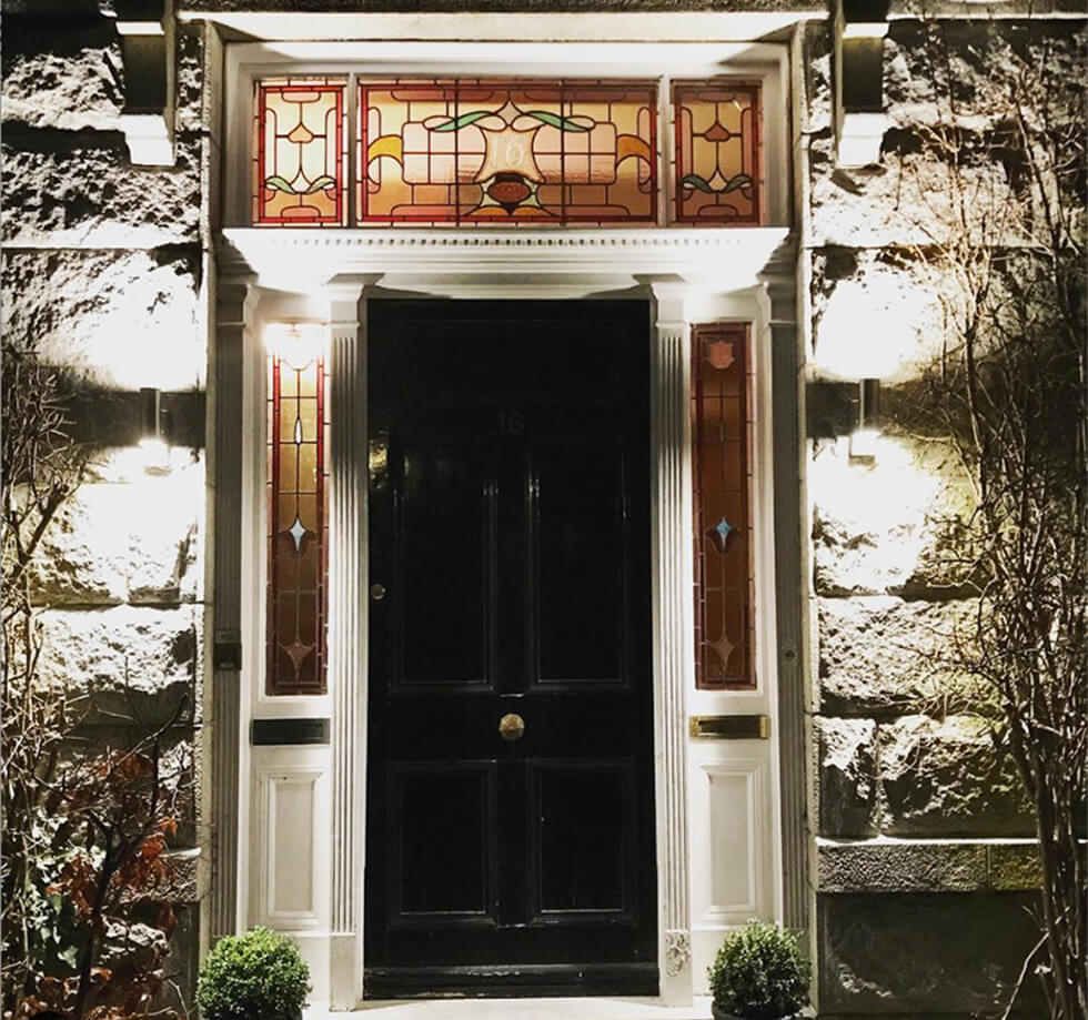 Front door of a Victorian home