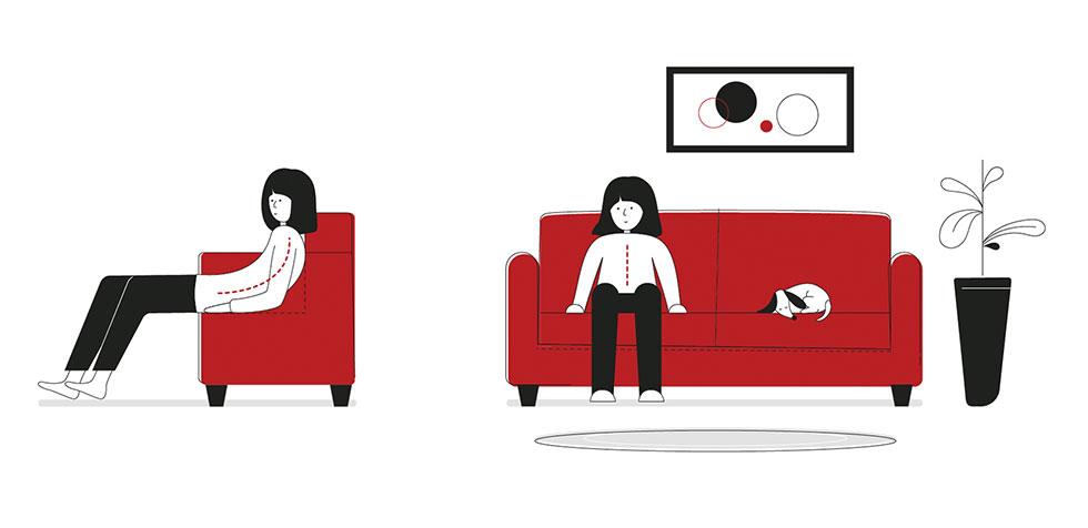The best way to sit on your sofa to avoid back pain