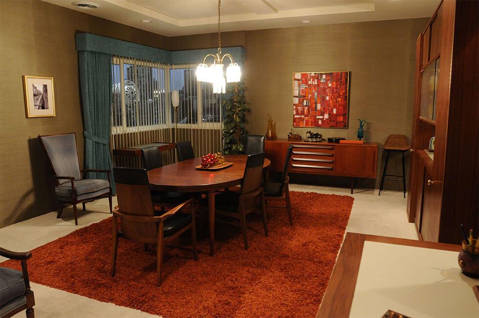 Dining room setting from Mad Men