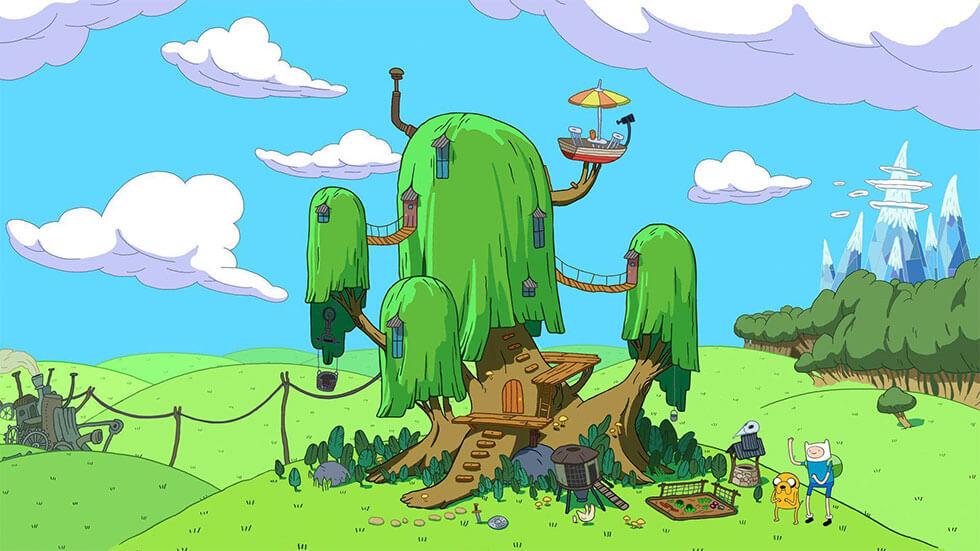 Finn and jake's treehouse in adventure time