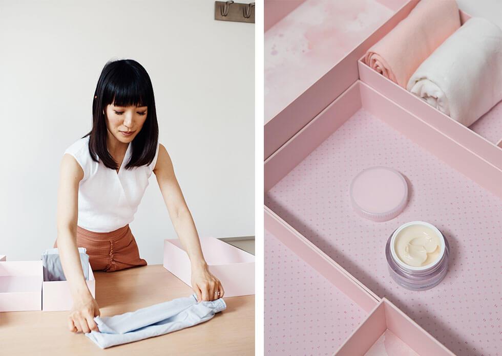 Marie Kondo recommends using small boxes for tidying up the home.