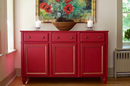 Red cabinet.