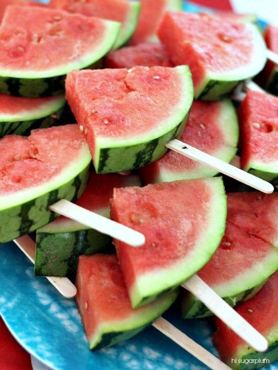 Watermelon popsicle treats.