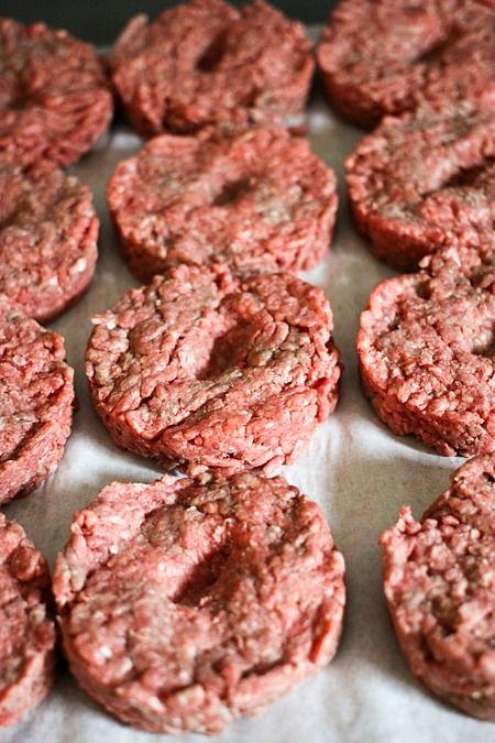 Raw meat patties.