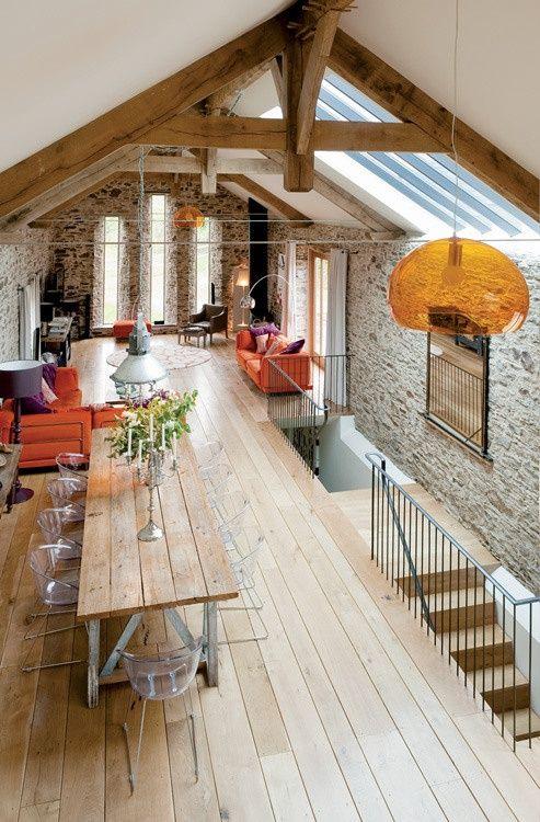 Rustic-themed attic space.