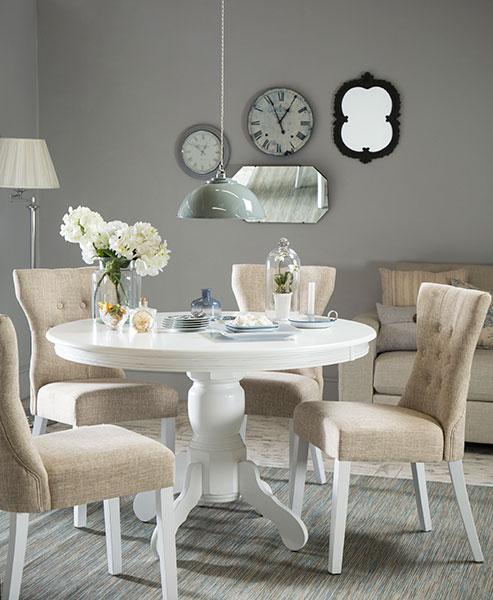 Dining table sales white and grey