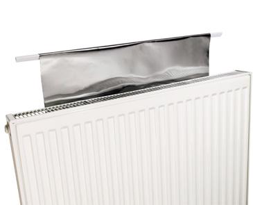 Heater against a reflective panel.