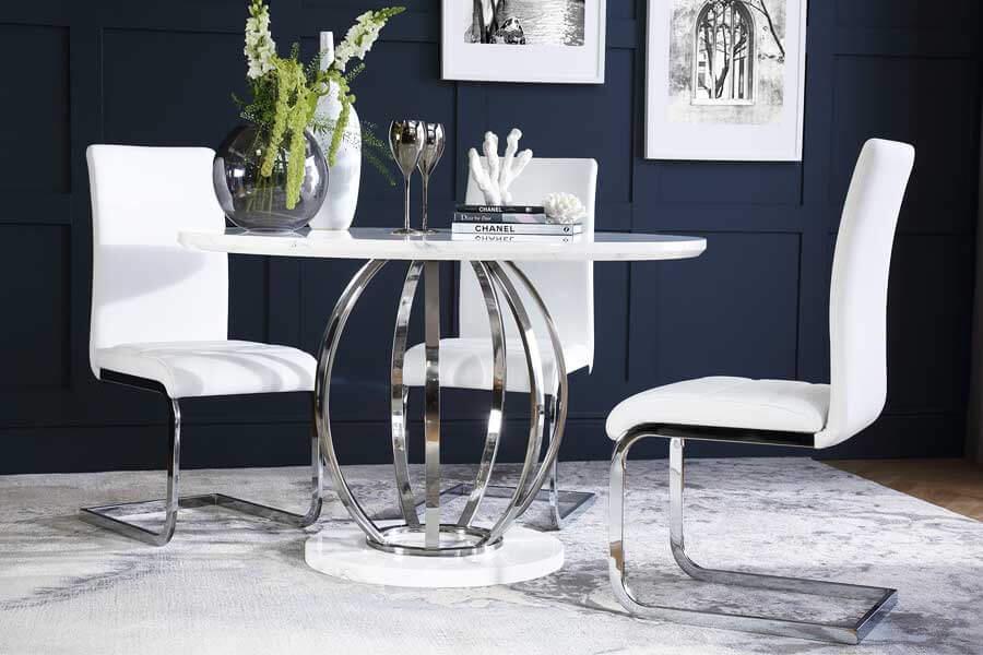 High Gloss Dining Sets Tables, High Gloss White Kitchen Table And Chairs